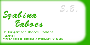 szabina babocs business card